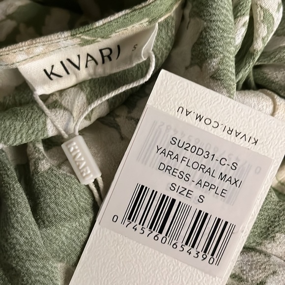 KIVARI Yara Floral Apple Green Tie Front Maxi Dress NWT - Picture 16 of 16